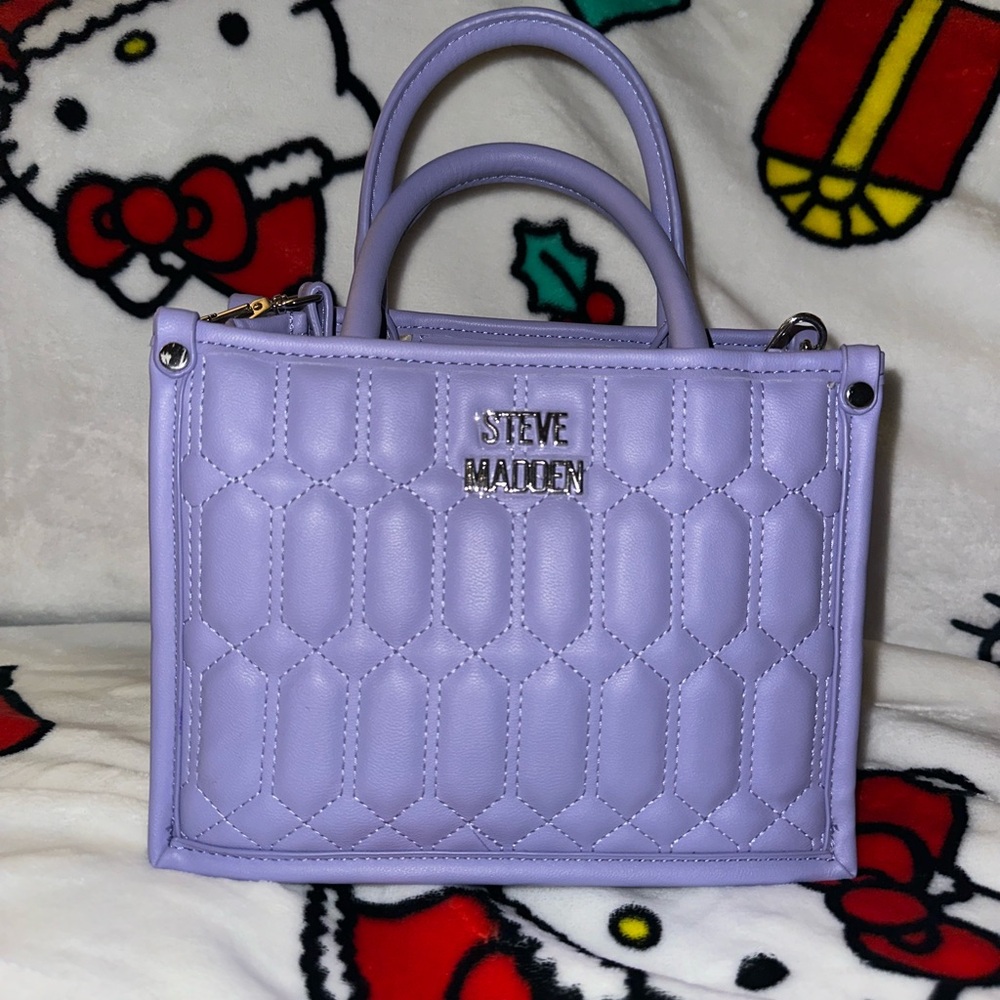 Steve Madden Purple Quilted Satchel